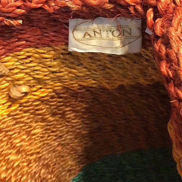 Anton Brand Woven Straw Large Tote Bag.  Multicolored. Pre owned. - Picture 2 of 2